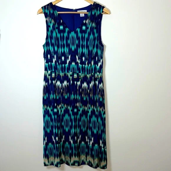 liz claiborne sleeveless a-line dress Liz Claiborne Womens Sleeveless Midi Leaf A-Line Dress